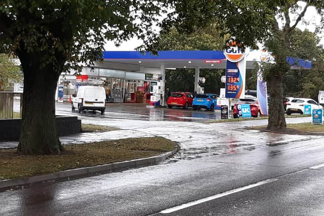 The Gulf garage on King George Road was quiet on Monday morning.