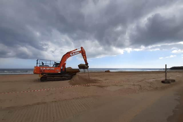 Teams at work on the South Shields annual beach clean operation