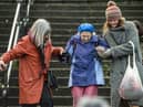 People of all ages were delighted to see the return of the Loony Dook and this plucky pensioner was determined to get a good view from the beach!