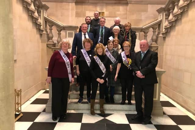 South Tyneside councillors with WASPI campaigners at South Shields Town Hall.