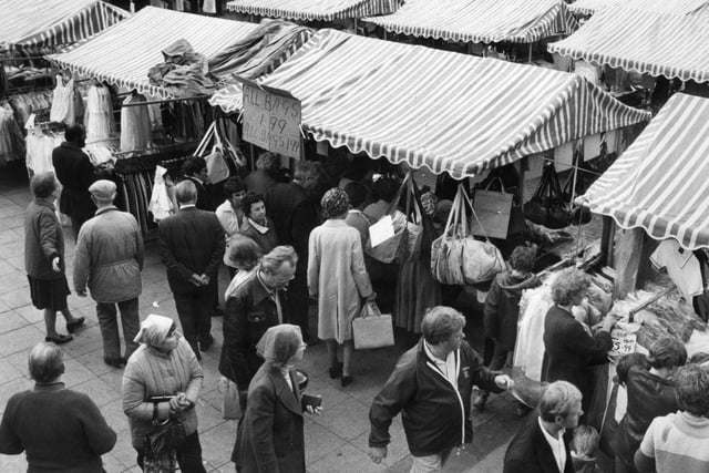A busy day at South Shields Market in August 1982. Recognise anyone?