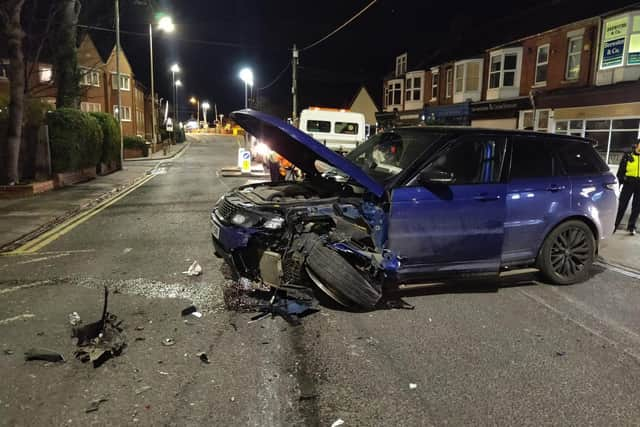 Police believe the blue Range Rover to have been stolen.