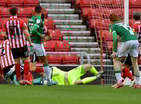 Lee Burge makes a fine save to keep the scores level at the Stadium of Light