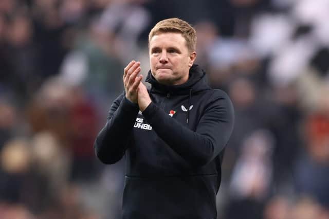 Newcastle United manager Eddie Howe following the Premier League match with Chelsea. Jamie Carragher has praised Howe's job at the club as 'absolutely fantastic' (Photo by George Wood/Getty Images)