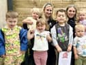Nurserytime Hebburn manager Elena Scott, left, and deputy manager Hannah Ablett with some of their children.