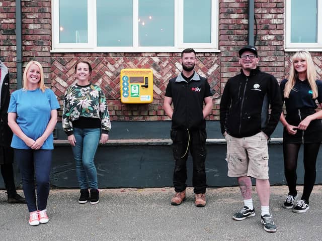 From left to Right -  Nick Jones of South Shields Surf School, Emma Choudrury of Ocean Beach Pleasure Park, Nancy Arthur, Michael Wright- of MW Electrical, Lee Thompson of South Shields Surf CLUB, and Charlie Sykes of The Sand Dancer. Georgia @ Wasteful Media