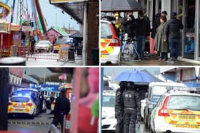 The cast and crew of Vera were hit by deluges during the thundery spells in South Shields.