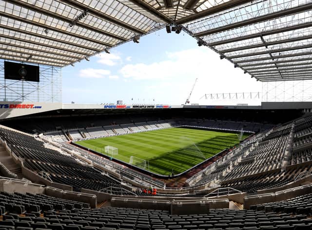NEWCASTLE UPON TYNE, ENGLAND - AUGUST 28: A general view inside the stadium prior to the Premier League match between Newcastle United  and  Southampton at St. James Park on August 28, 2021 in Newcastle upon Tyne, England. (Photo by George Wood/Getty Images)