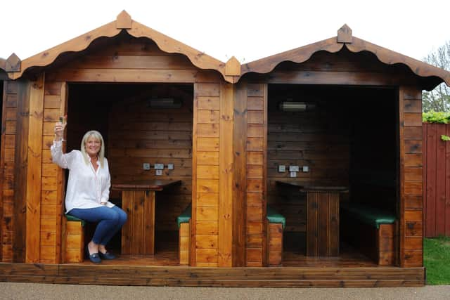 Lesley Huntley, owner of The Lord Nelson, prepares to welcome customers back inside her Monkton Village pub.