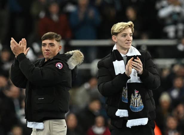 New signings Harrison Ashby and Anthony Gordon are introduced to the crowd.