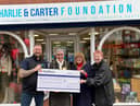 (L-R) Chris Howe, Cll Pat Hay Mayor of South Tyneside, Mrs Jean Copp mayoress of South Tyneside and Judith Graham