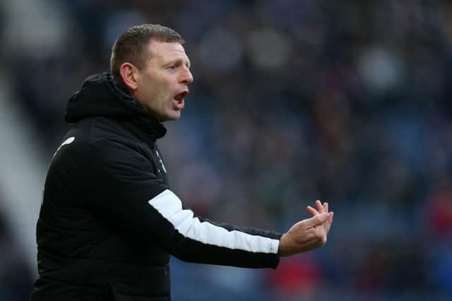 PRESTON, ENGLAND - DECEMBER 14: Manager Graeme Jones of Luton Town reacts during the Sky Bet Championship match between Preston North End and Luton Town at Deepdale on December 14, 2019 in Preston, England. (Photo by Lewis Storey/Getty Images)