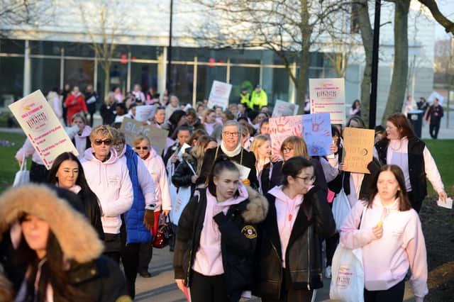 Bright Futures International Women's Day march through South Shields.