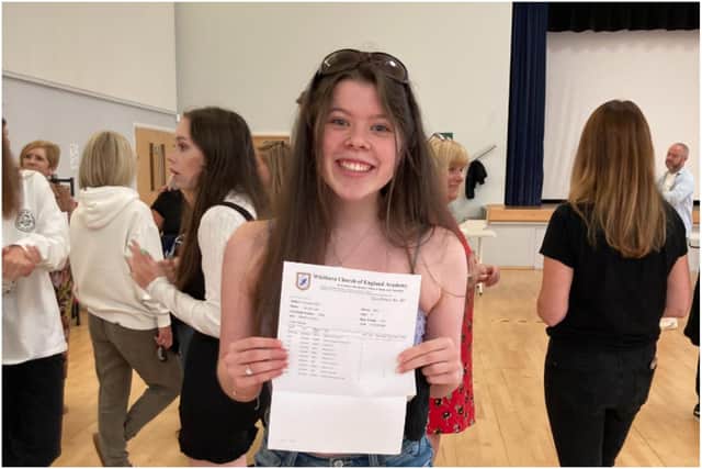 Whitburn Church of England Academy student Lilly Law celebrates her top GCSE results.