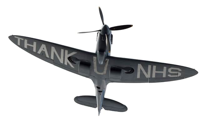 The NHS Spitfire is due to fly over the North East on Wednesday, September 16.