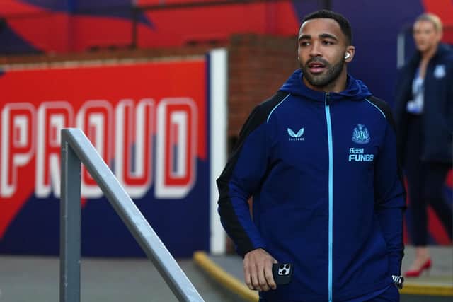 Newcastle United striker Callum Wilson arrives at Selhurst Park.