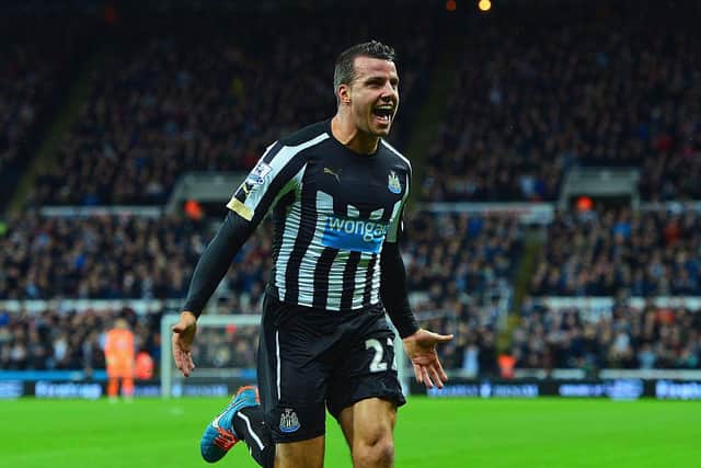 Steven Taylor of Newcastle United celebrates scoring the opening goal against Burnley in 2015.