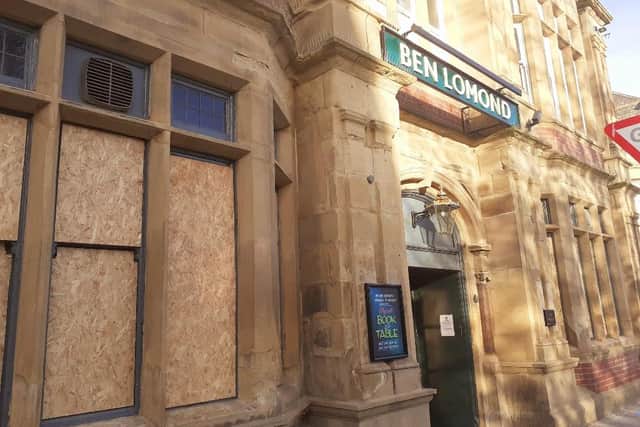 The Ben Lomond in Jarrow has been temporarily boarded up as a security measure during its during lockdown closure.