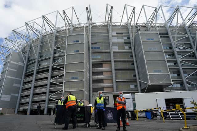 Stewards and security personnel control access at St James's Park (Photo by Ian Forsyth/Getty Images)
