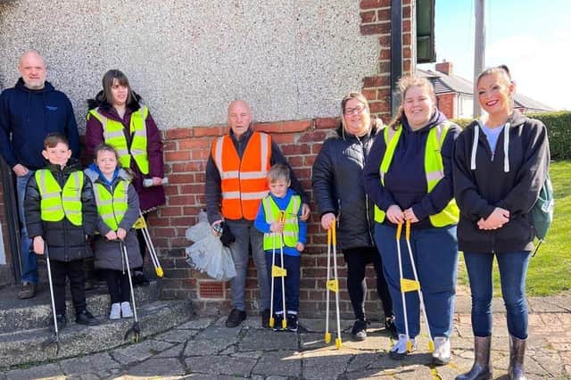 Caroline Hall, right, with a group of Spring Clean volunteers.