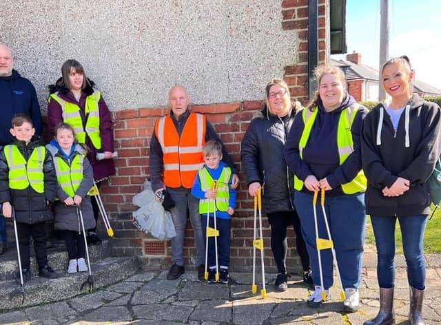 Caroline Hall, right, with a group of Spring Clean volunteers.