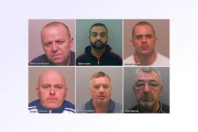 Top (from left): Mark Lee Hiscock, Baber Azim and Bernard Sewell. Bottom (from left): David McFarlaine, Glenn Stoddart and Paul Marrow.