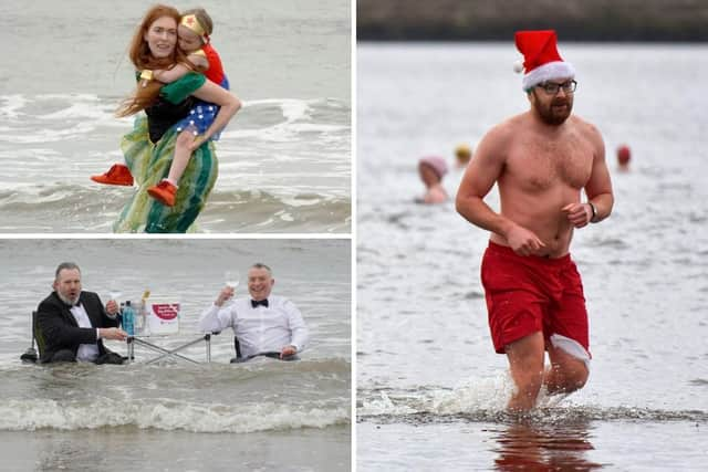 Hardy dippers took part in their own festive plunges after covid saw the traditional mass events cancelled