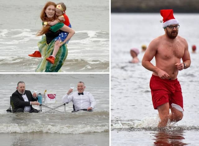 Hardy dippers took part in their own festive plunges after covid saw the traditional mass events cancelled