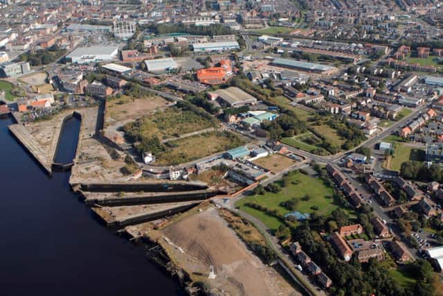 An aerial view of the site.