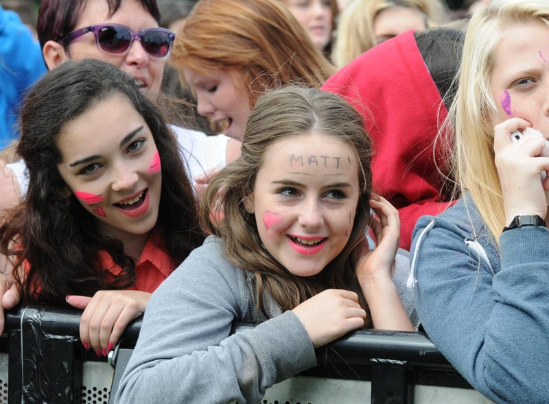 Showing their support for Matt Cardle in 2012.