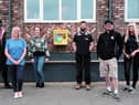 From left to Right -  Nick Jones of South Shields Surf School, Emma Choudrury of Ocean Beach Pleasure Park, Nancy Arthur, Michael Wright- of MW Electrical, Lee Thompson of South Shields Surf CLUB, and Charlie Sykes of The Sand Dancer. Photo: Georgia @ Wasteful Media.