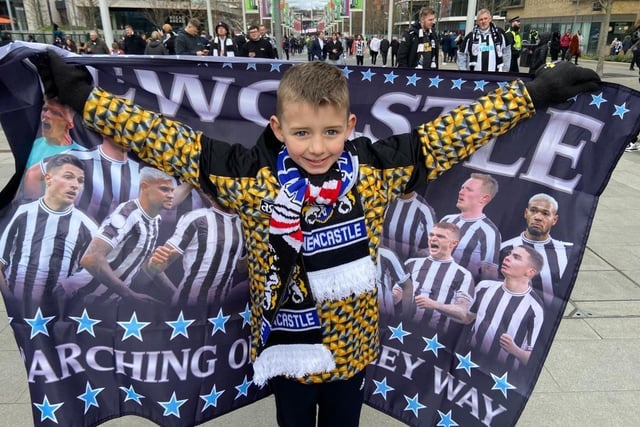 Newcastle United fans on Wembley Way