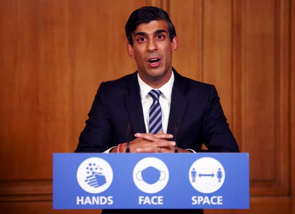 Chancellor of the Exchequer Rishi Sunak speaks during a virtual press conference. Picture: Henry Nicholls/Pool/AFP via Getty Images.