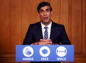 Chancellor of the Exchequer Rishi Sunak speaks during a virtual press conference. Picture: Henry Nicholls/Pool/AFP via Getty Images.
