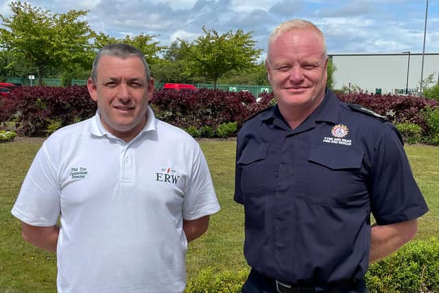 Coun Phil Tye (left) with chief fire officer Chris Lowther