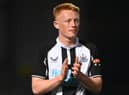 Matty Longstaff of Newcastle in action during the pre-season friendly between Burton Albion and Newcastle United at the Pirelli Stadium on July 30, 2021 in Burton-upon-Trent, England. (Photo by Michael Regan/Getty Images)