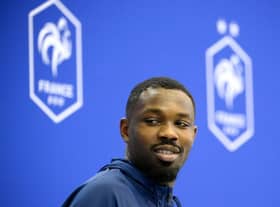 France and Borussia Monchengladbacj forward Marcus Thuram is close to Newcastle United's Allan Saint-Maximin.
