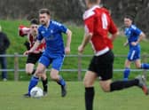 Northern League Division 2 football between Sunderland West End (red/white) and Jarrow FC, played at Nissan Sports Complex.