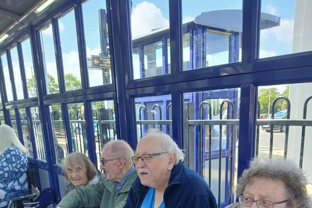 Residents Mary Robertson, Alan Hermiston, Bill Oliphant and Linda Tarron from HC-One’s Ashington Grange Care Home on train trip