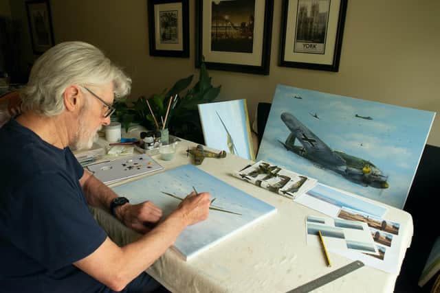 Denis Fox pictured working at home during the pandemic lockdown.