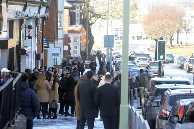 Well wishers gathered to pay tribute to Allan Stone.