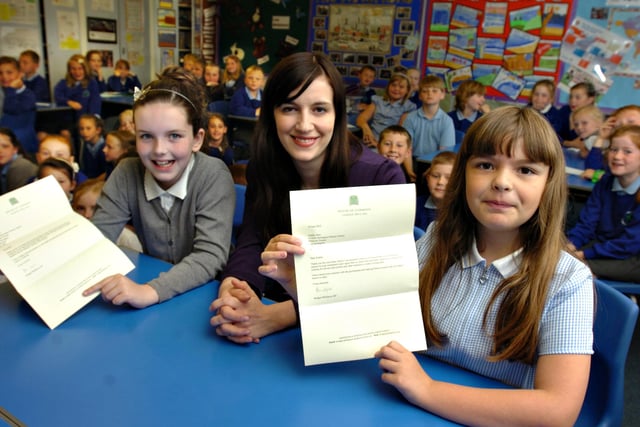 A flashback to 2012 and East Herrington Primary school pupils Ellie Davis and Sophie Stott, right, used their Year 4 literacy lesson on letter writing to write to their MP.