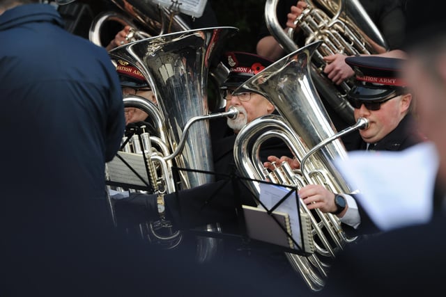 Remembrance Sunday Parade and Service at Westoe Cenotaph, South Shields, with the Mayor of South Tyneside Coun Pat Hay, Deputy Lord Lieutenant Tyne and Wear Wing Commander David L Harris.