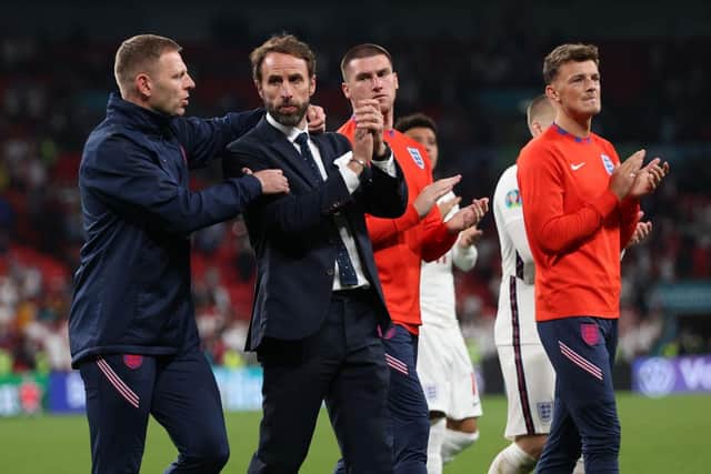 Graeme Jones with Gareth Southgate after England's defeat in the Euro 2020 final.