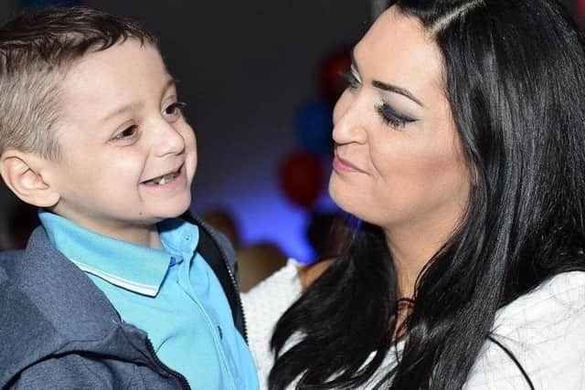 Bradley and Gemma Lowery at his sixth birthday part in May 2017.