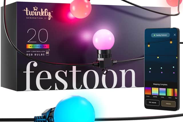 Create the ultimate lighting decorations with smart, addressable LED lights Twinkly Festoon.