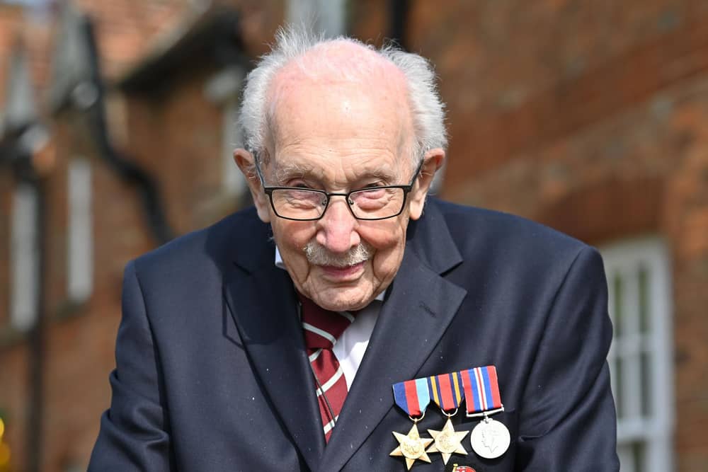 Captain Sir Tom Moore died in February 2021 after testing positive for coronavirus. Picture: Getty Images.
