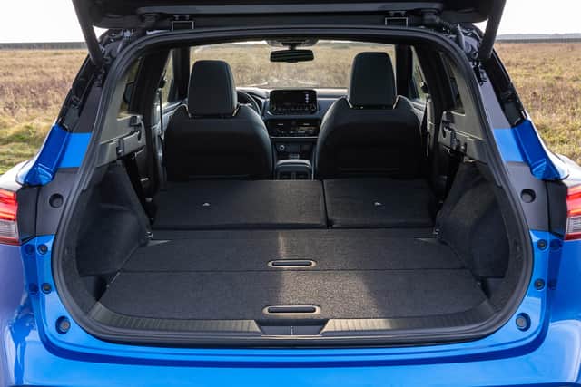 Inside the back of the new Nissan Qashqai, showing the space once the seats are folded down.