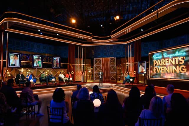 ITV's new Saturday night gameshow Romesh Ranganathan's Parents' Evening (Picture: ITV/Ranga Bee)