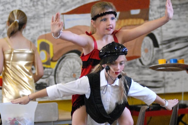 Perfecting their moves for the school production of Bugsy Malone.